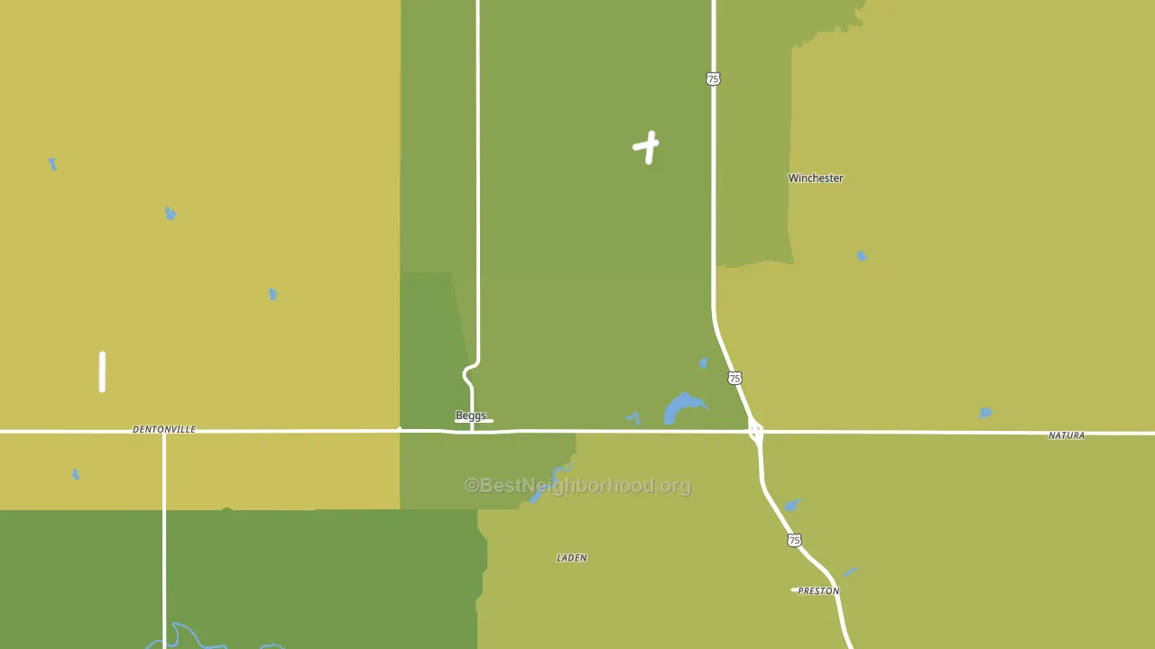 74421, OK block-group voter-turnout map