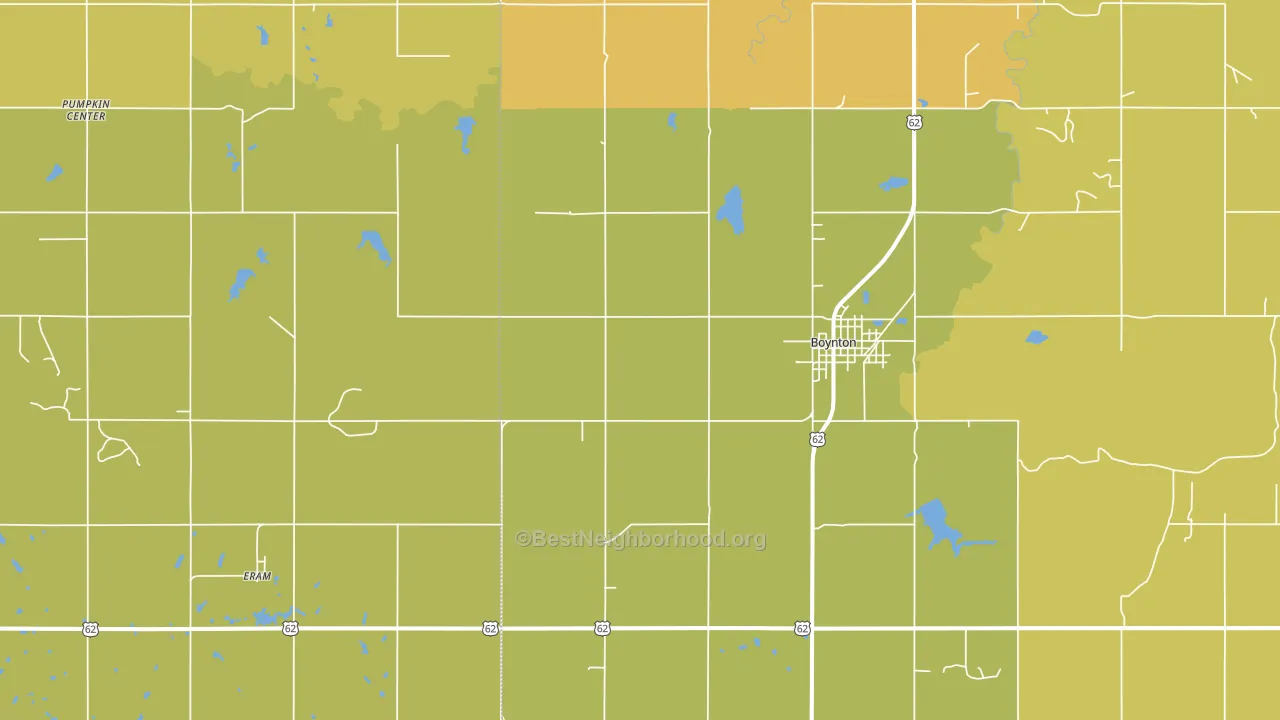 74422, OK block-group voter-turnout map