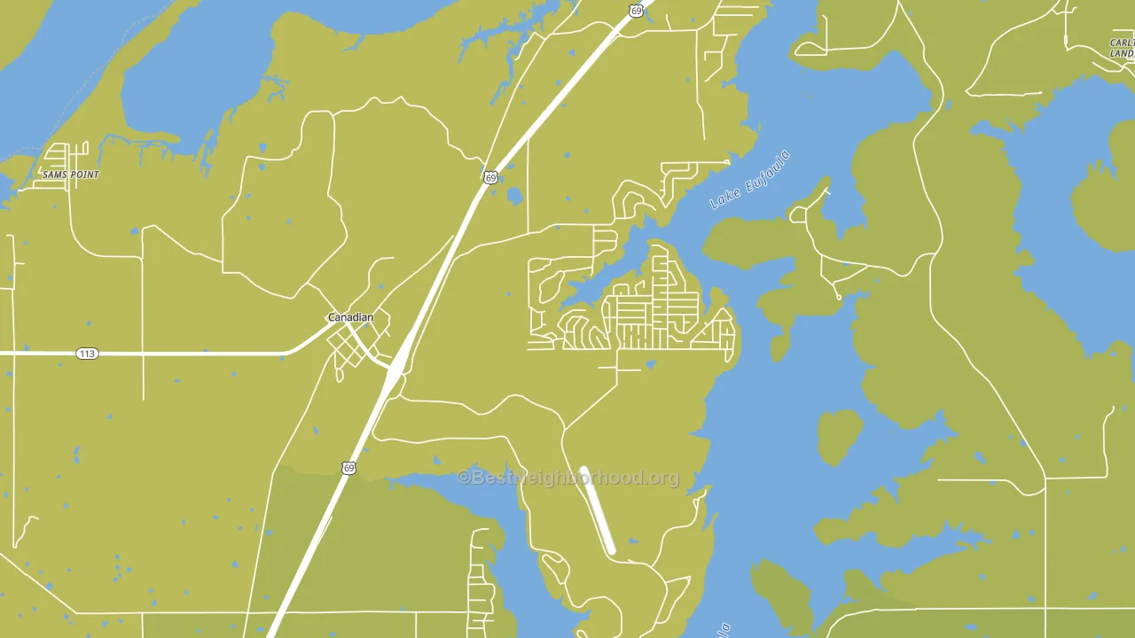 74425, OK block-group voter-turnout map