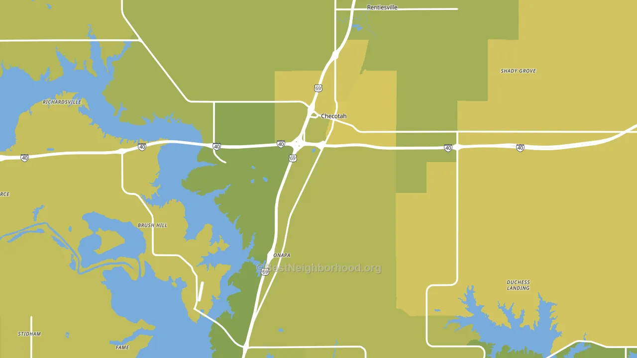 74426, OK block-group voter-turnout map