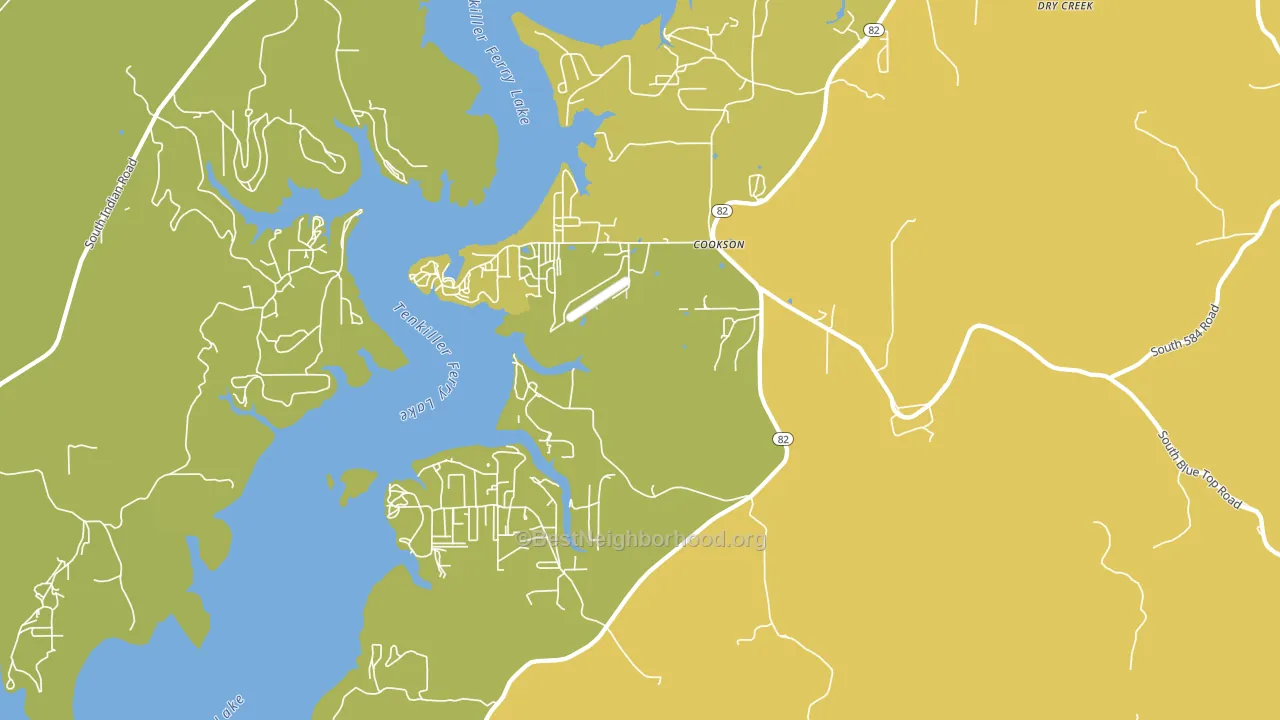 74427, OK block-group voter-turnout map