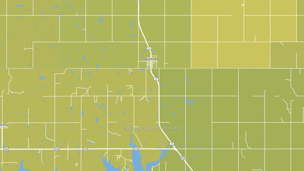 74428, OK block-group voter-turnout map