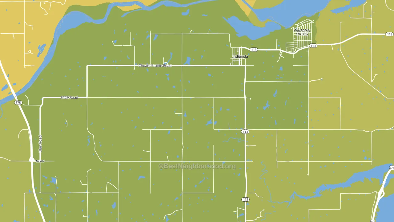 74442, OK block-group voter-turnout map
