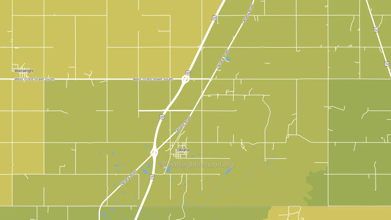 74450, OK block-group voter-turnout map