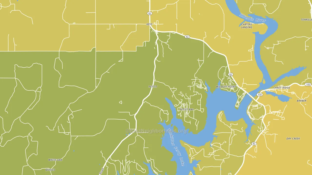 74451, OK block-group voter-turnout map