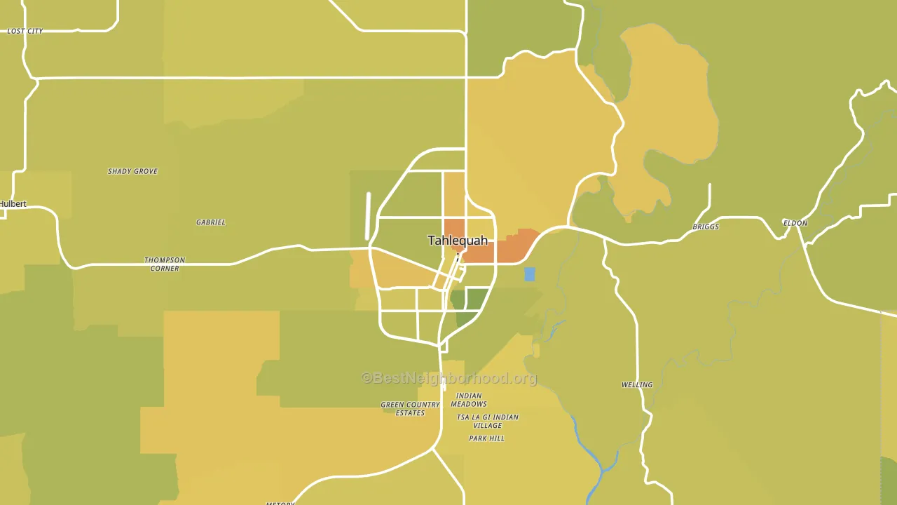 74464, OK block-group voter-turnout map