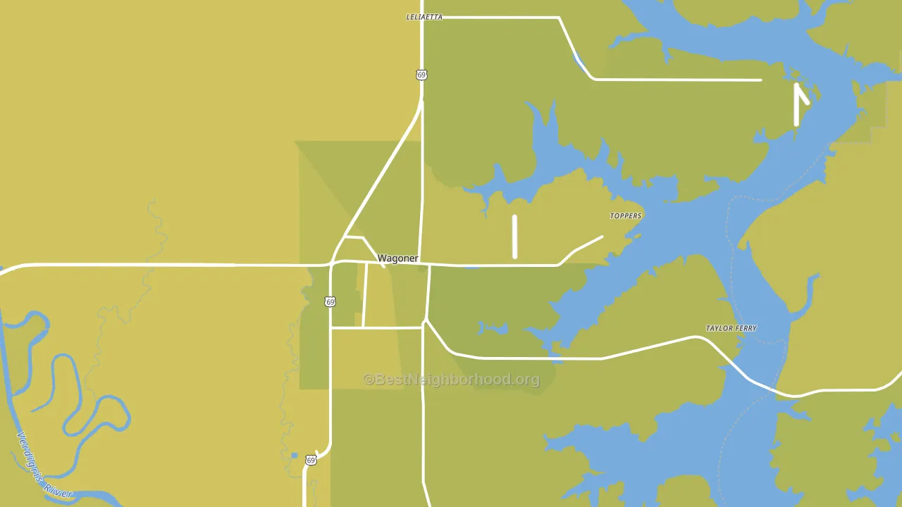 74467, OK block-group voter-turnout map
