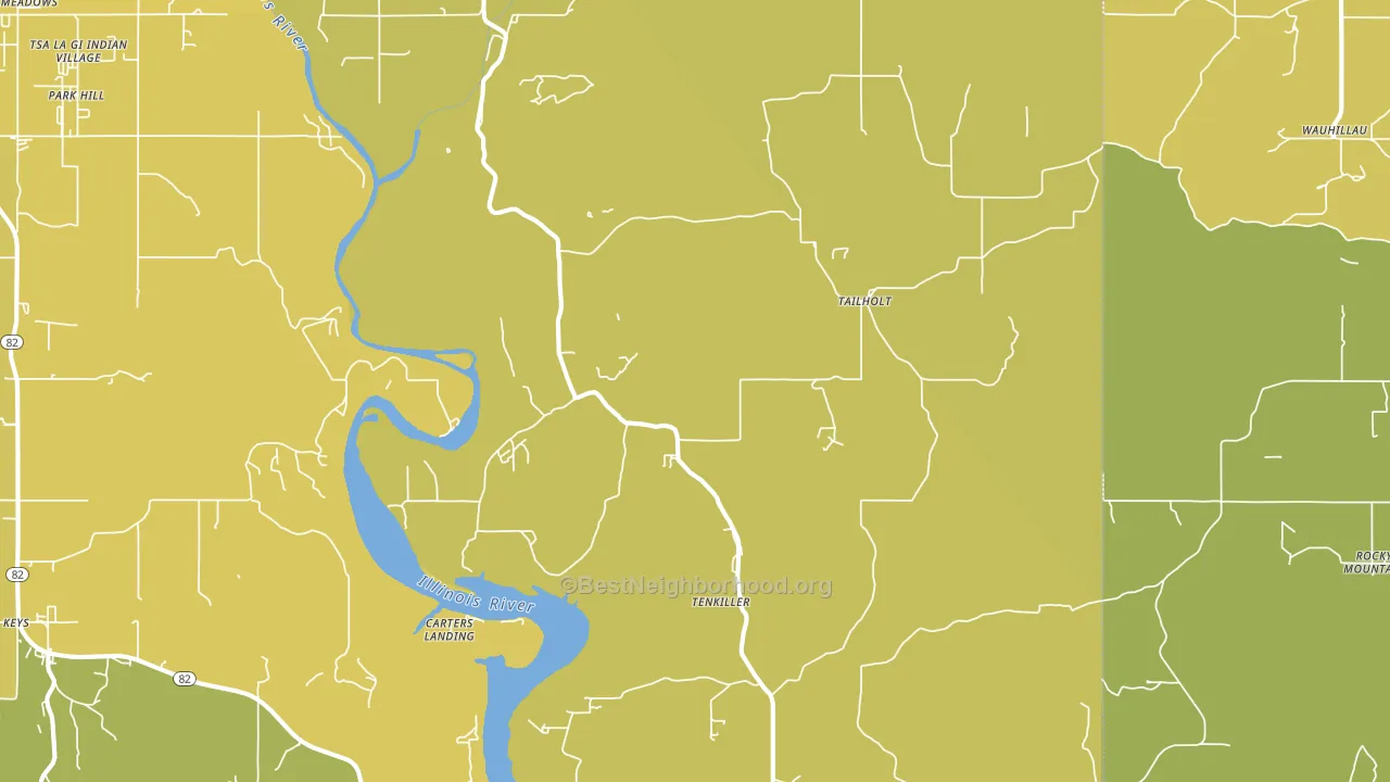 74471, OK block-group voter-turnout map
