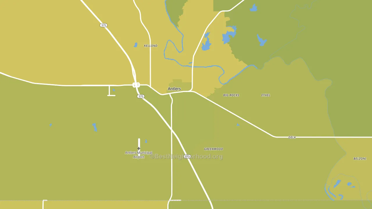 74523, OK block-group voter-turnout map