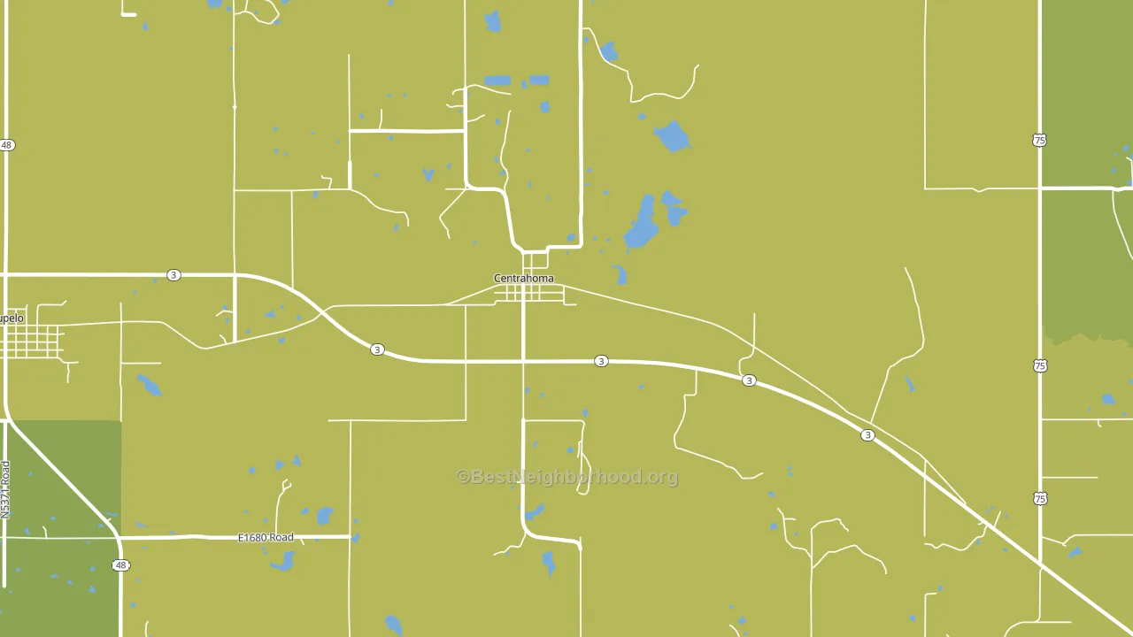 74534, OK block-group voter-turnout map