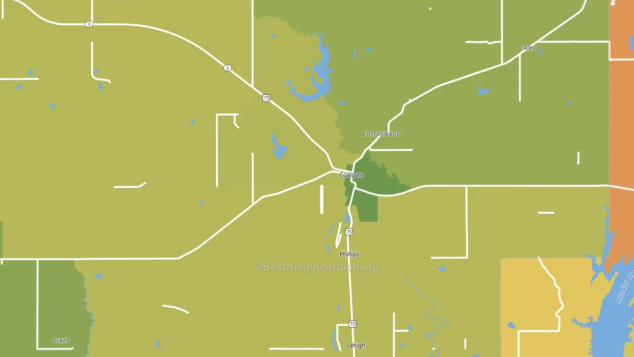 74538, OK block-group voter-turnout map