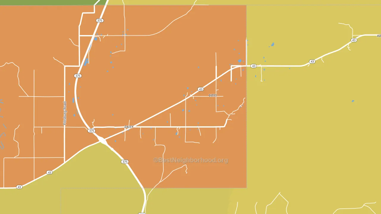 74540, OK block-group voter-turnout map