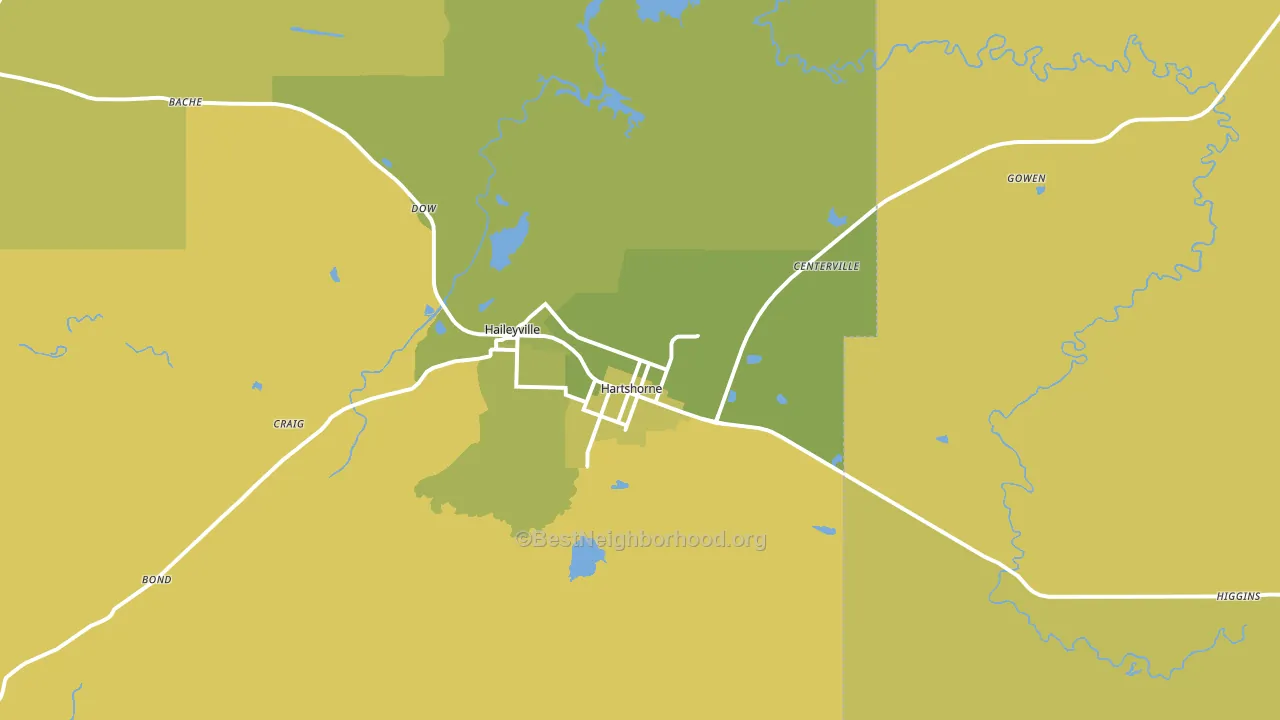 74547, OK block-group voter-turnout map