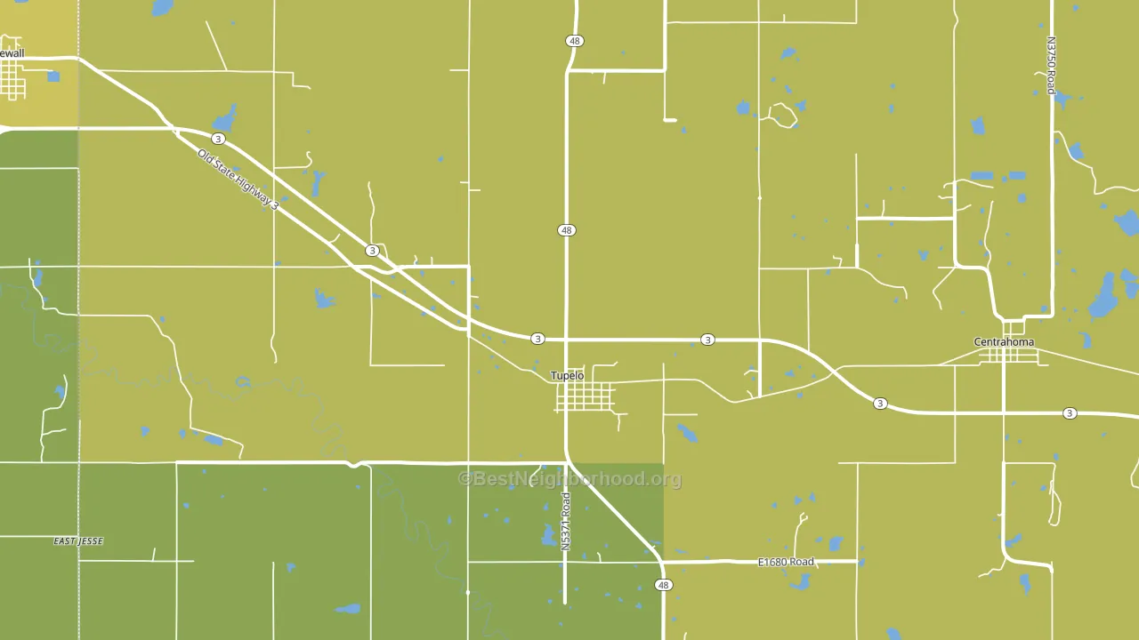 74572, OK block-group voter-turnout map