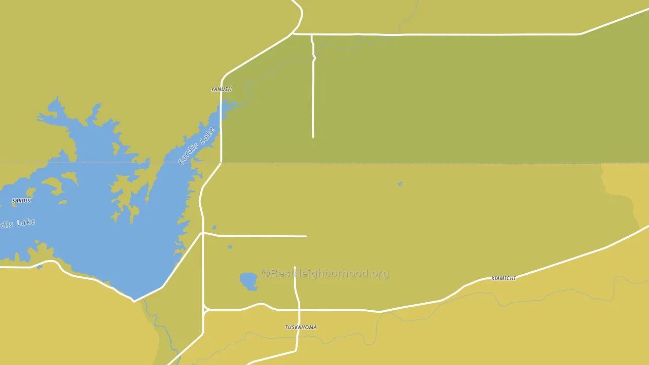 74574, OK block-group voter-turnout map