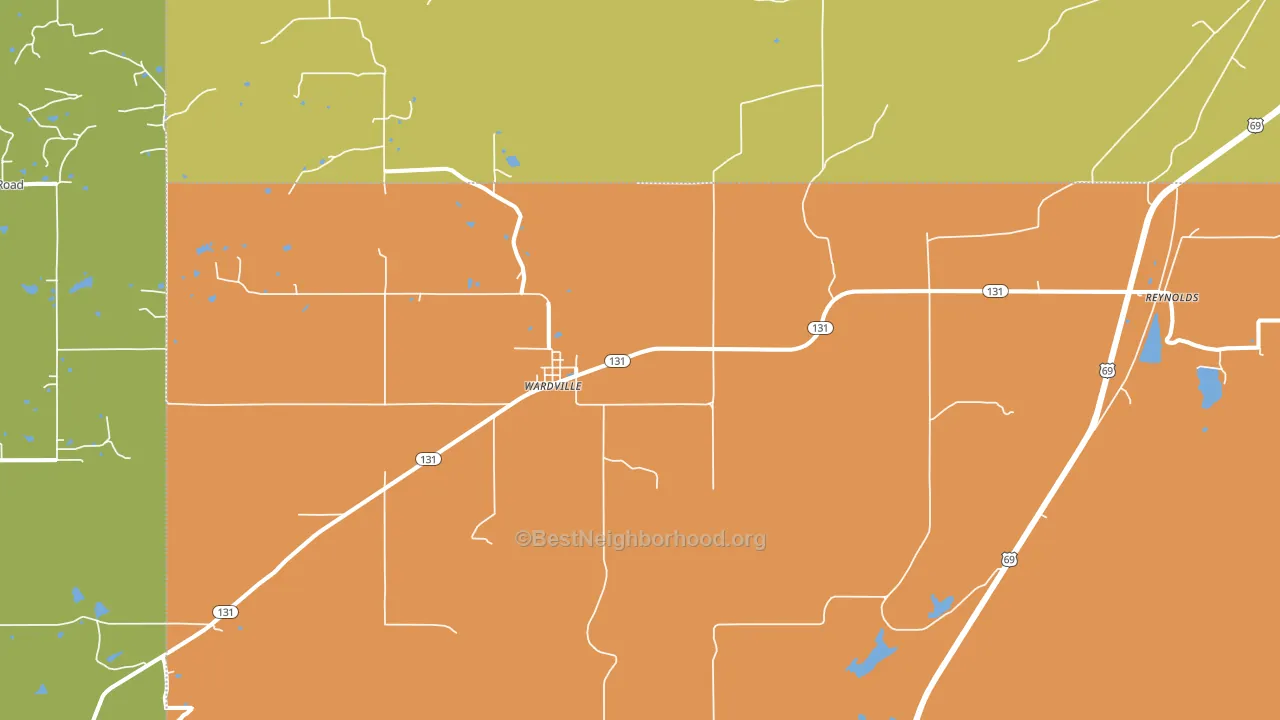 74576, OK block-group voter-turnout map