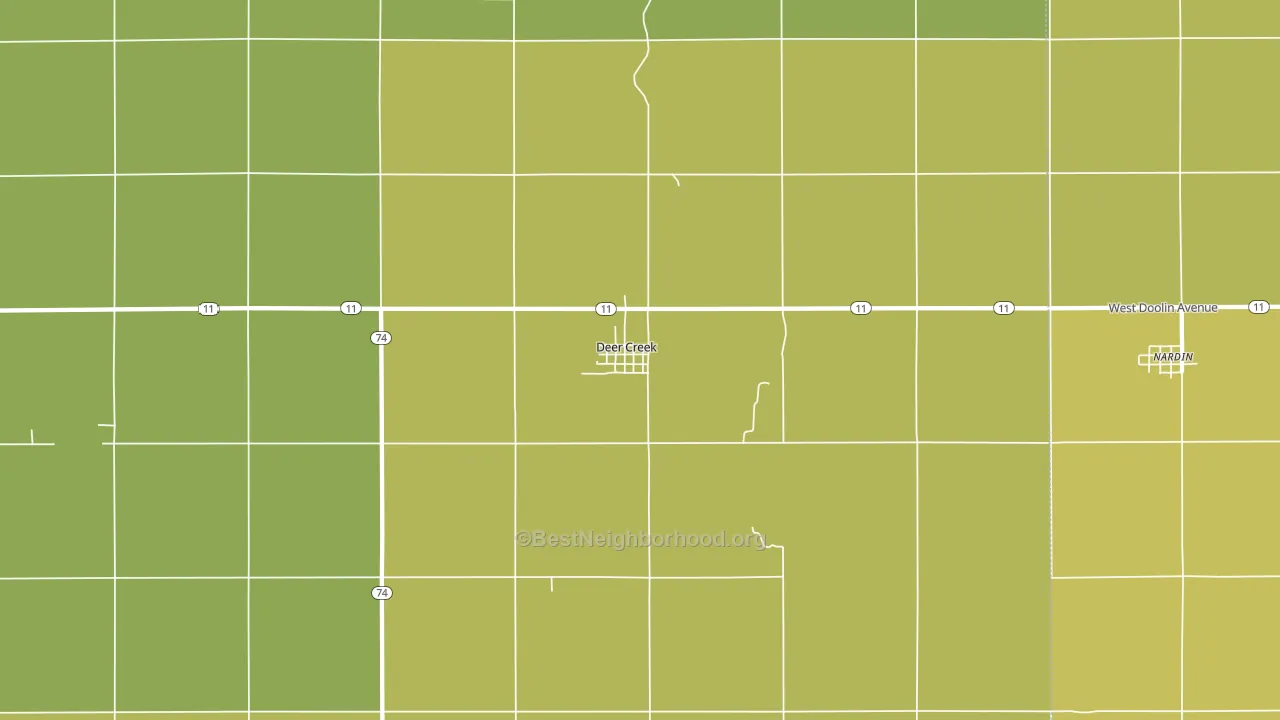 74636, OK block-group voter-turnout map