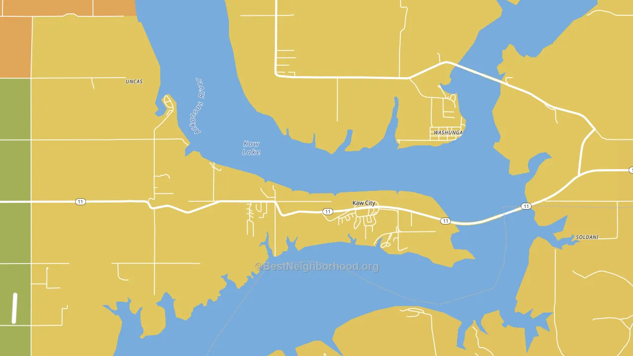 74641, OK block-group voter-turnout map