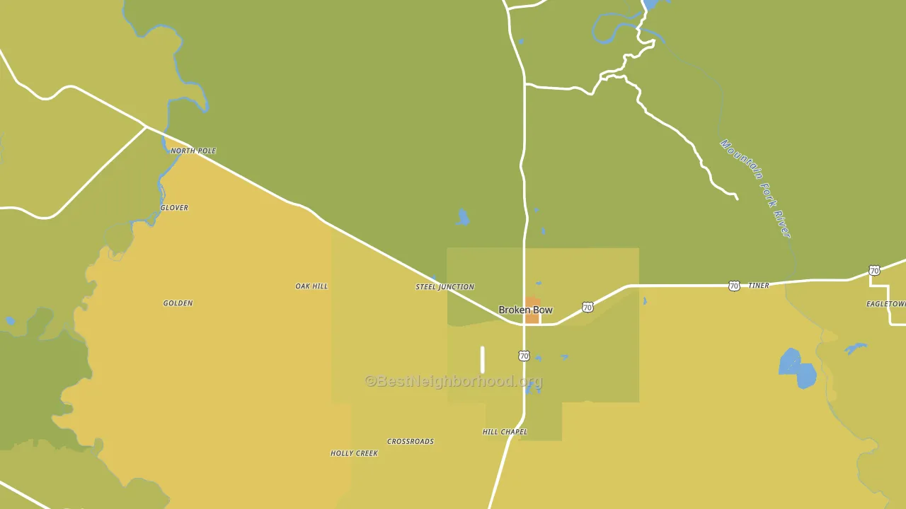 74728, OK block-group voter-turnout map