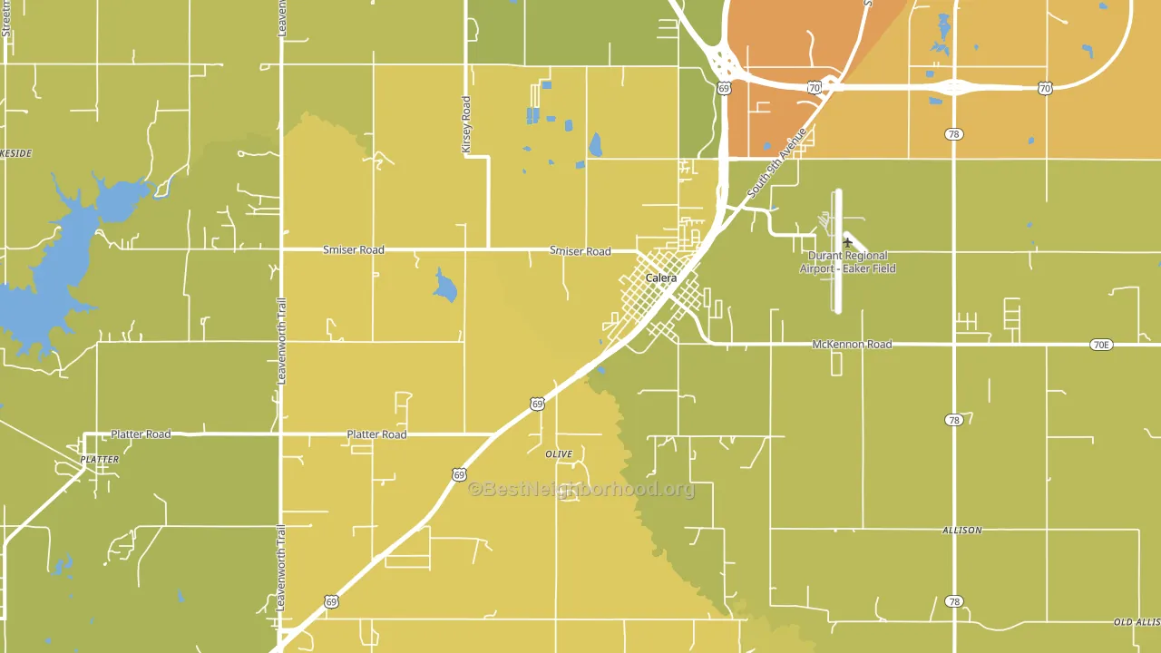 74730, OK block-group voter-turnout map