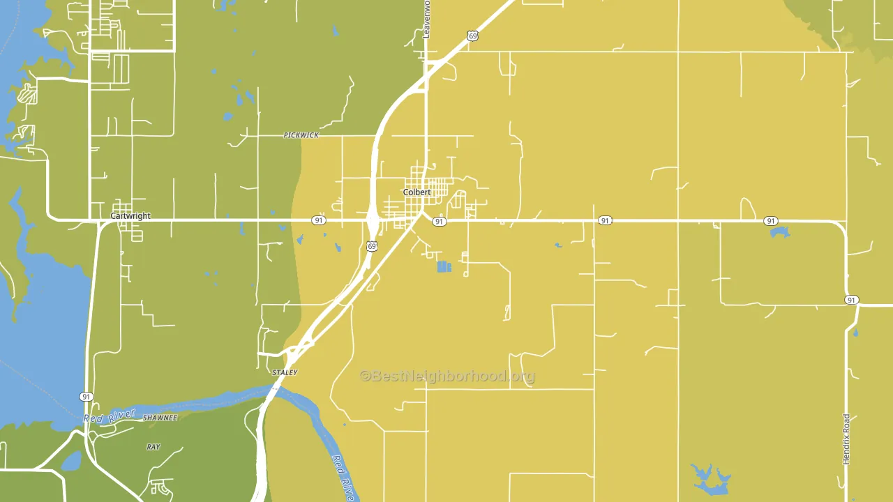74733, OK block-group voter-turnout map
