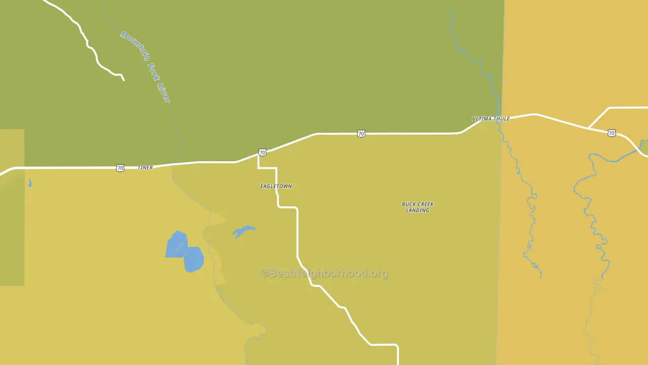 74734, OK block-group voter-turnout map