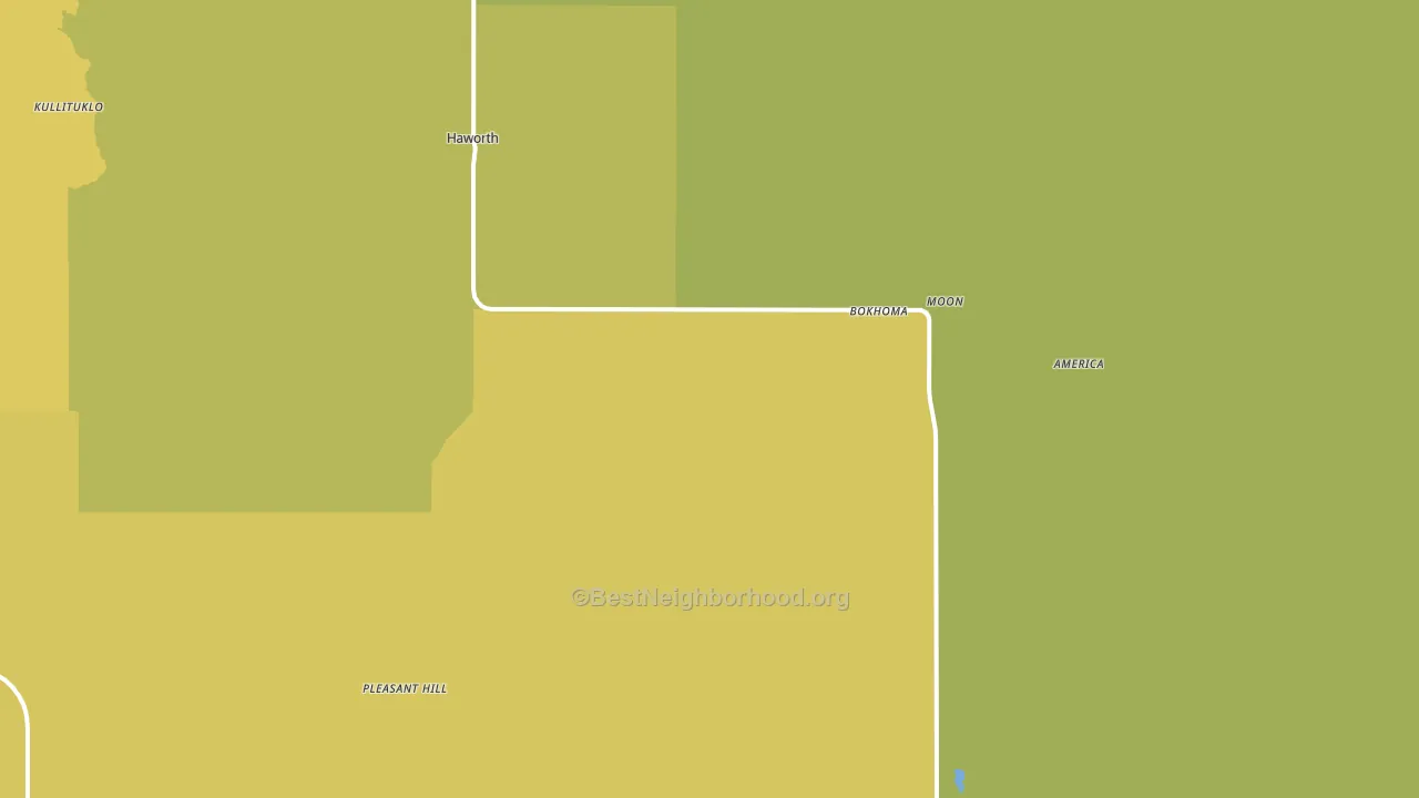 74740, OK block-group voter-turnout map