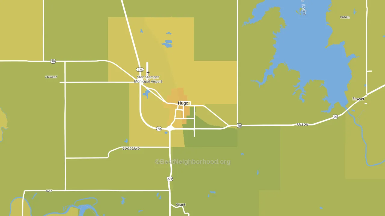 74743, OK block-group voter-turnout map
