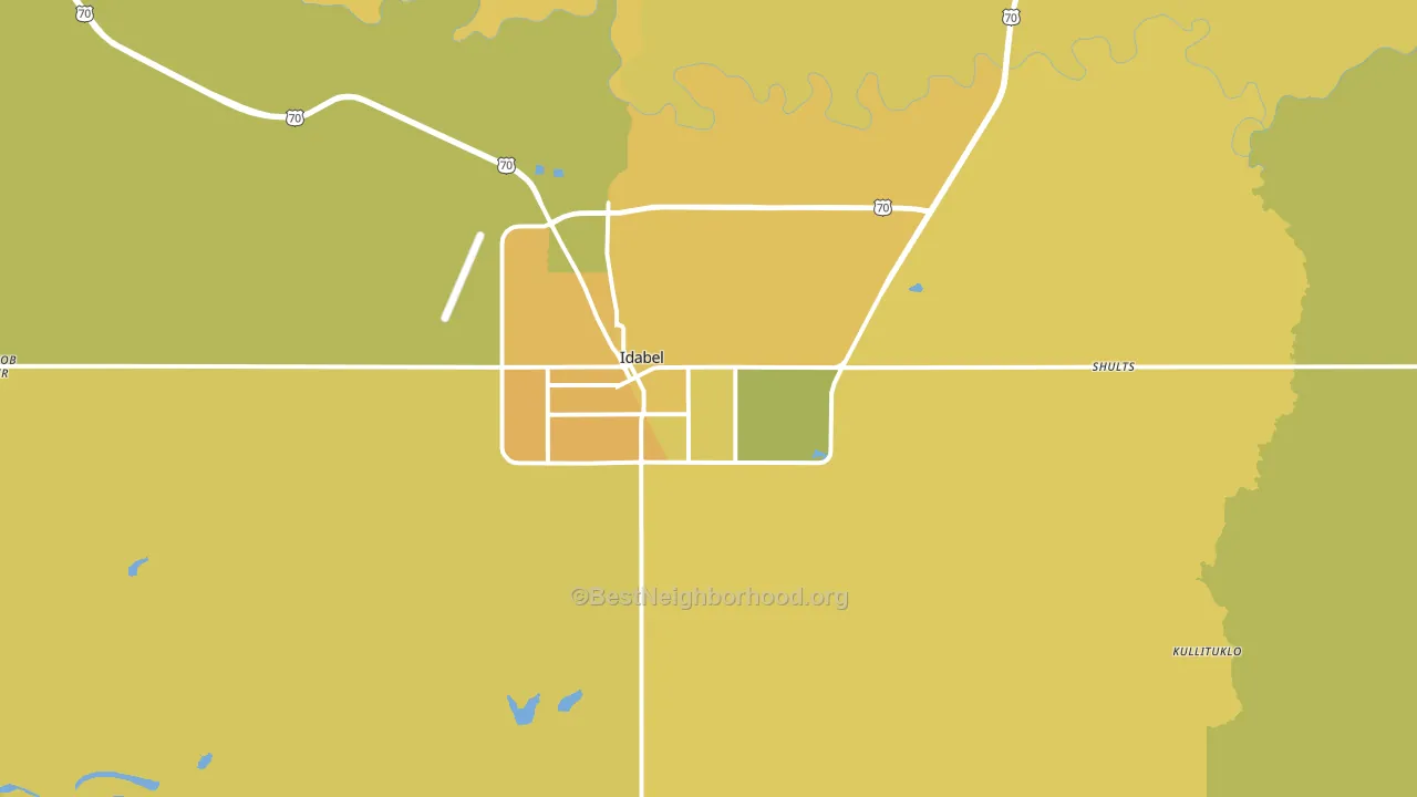 74745, OK block-group voter-turnout map
