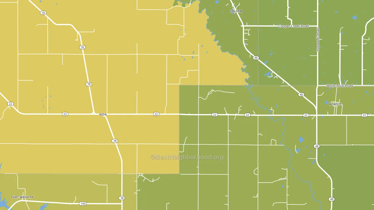 74748, OK block-group voter-turnout map