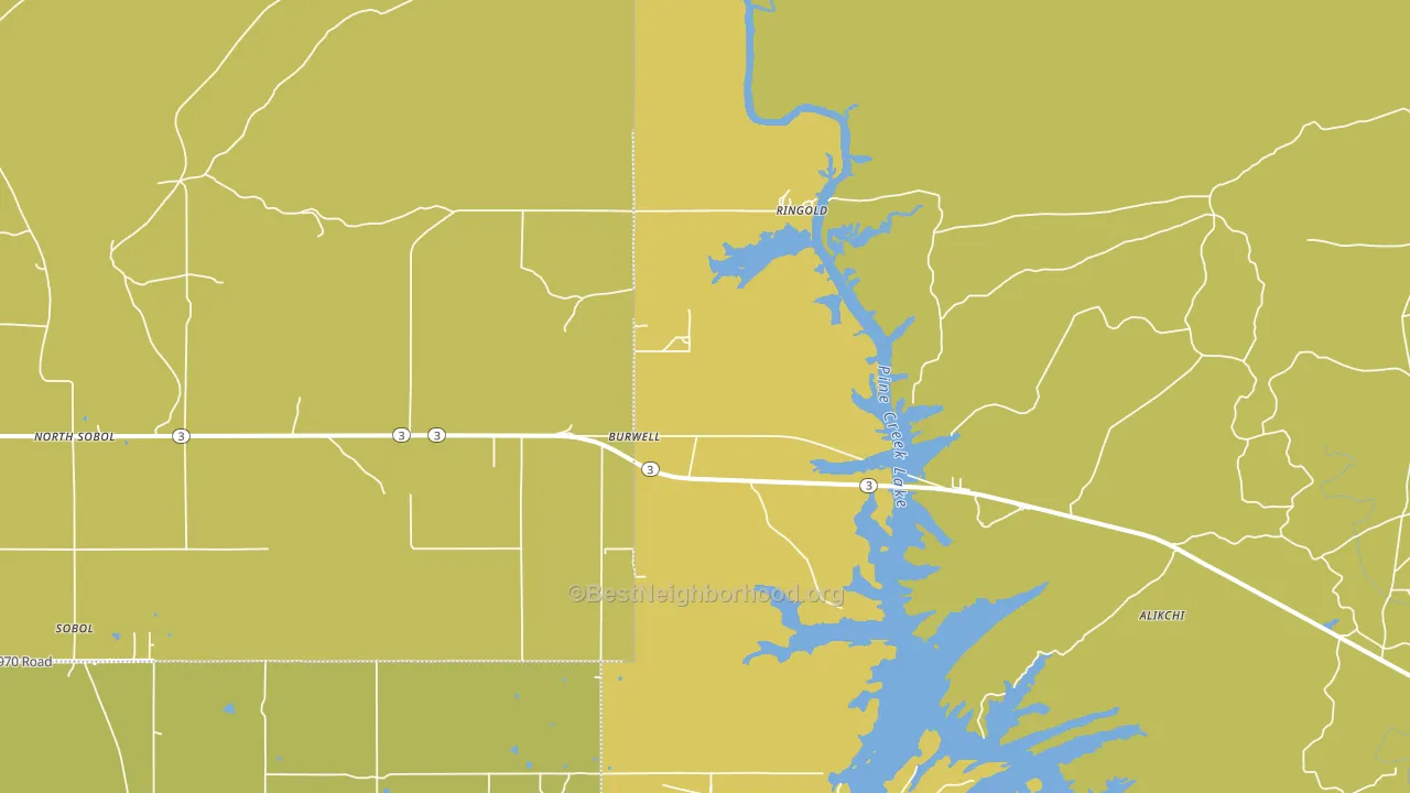 74754, OK block-group voter-turnout map