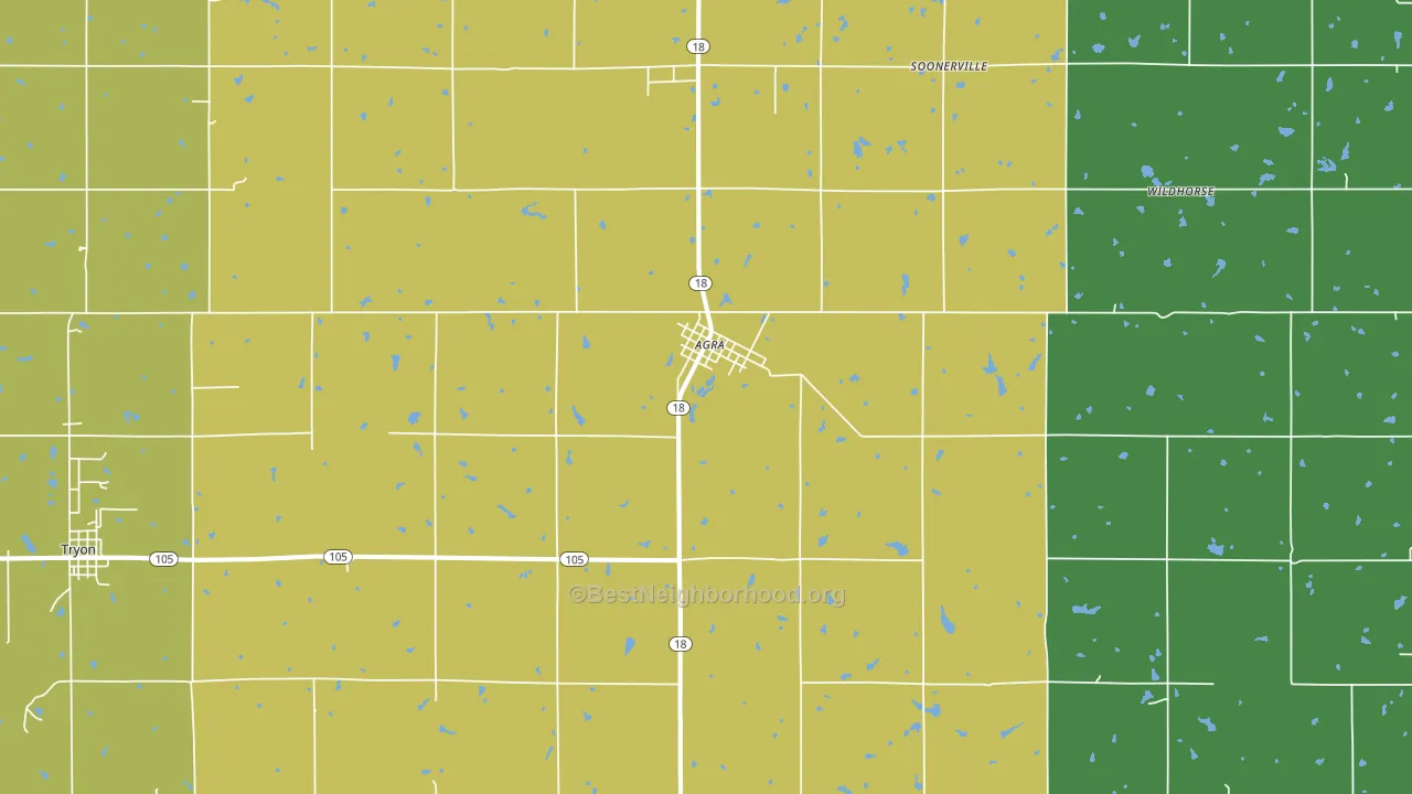 74824, OK block-group voter-turnout map