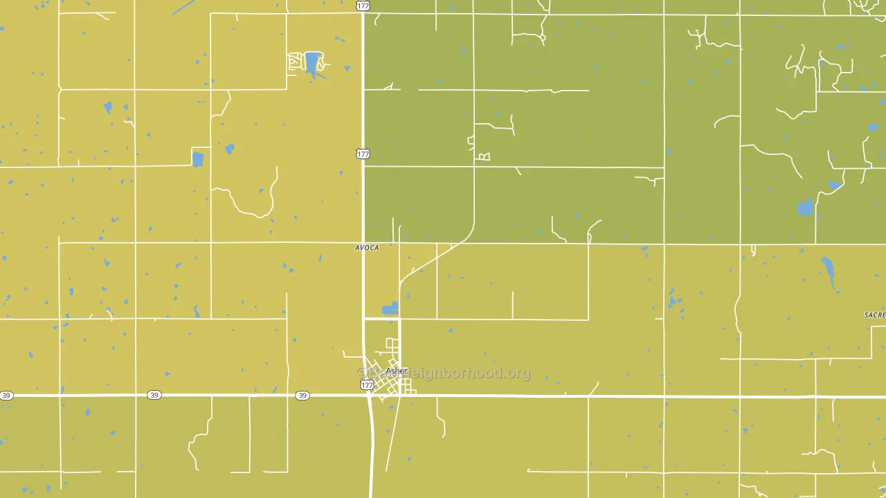 74826, OK block-group voter-turnout map
