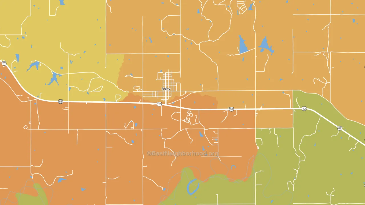 74829, OK block-group voter-turnout map