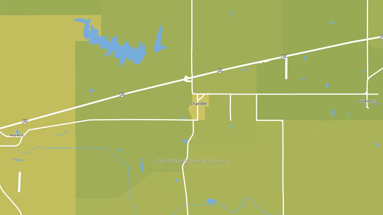 74834, OK block-group voter-turnout map