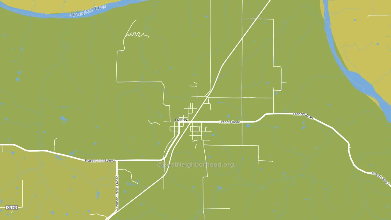 74844, OK block-group voter-turnout map