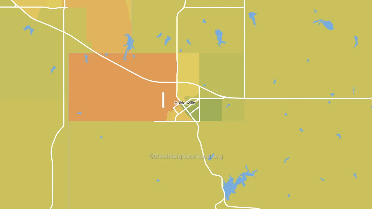 74848, OK block-group voter-turnout map