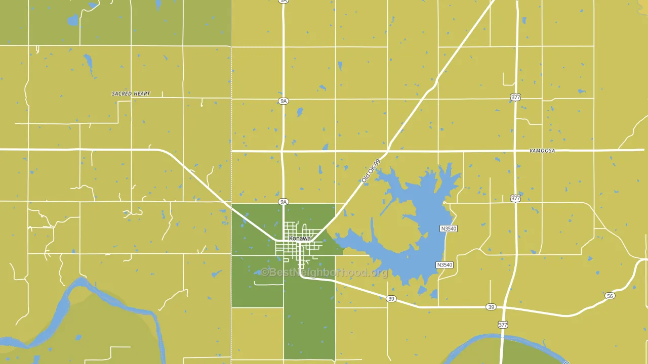 74849, OK block-group voter-turnout map