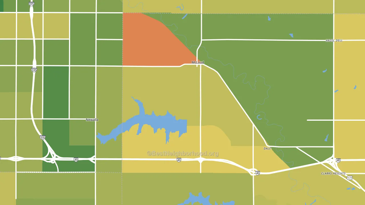 74851, OK block-group voter-turnout map