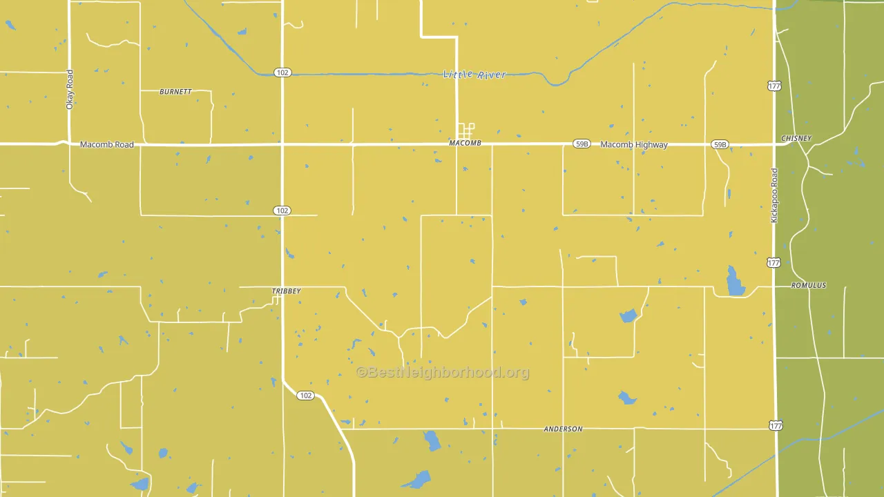 74852, OK block-group voter-turnout map