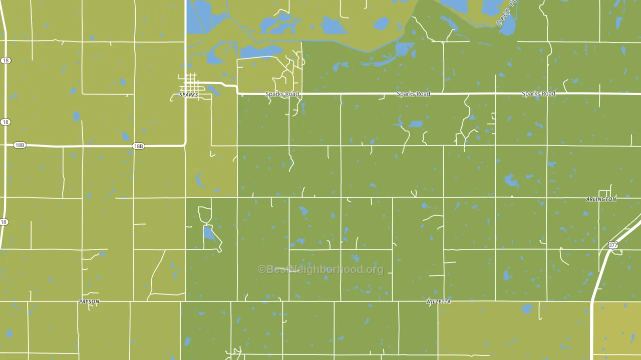 74869, OK block-group voter-turnout map