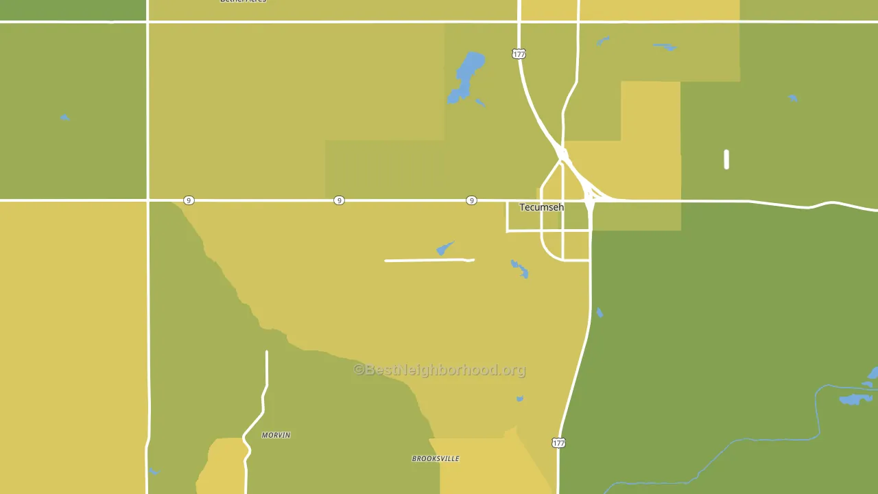 74873, OK block-group voter-turnout map