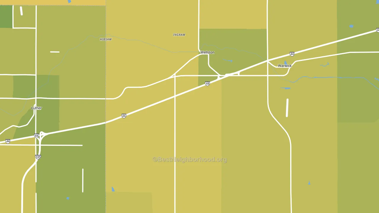 74881, OK block-group voter-turnout map
