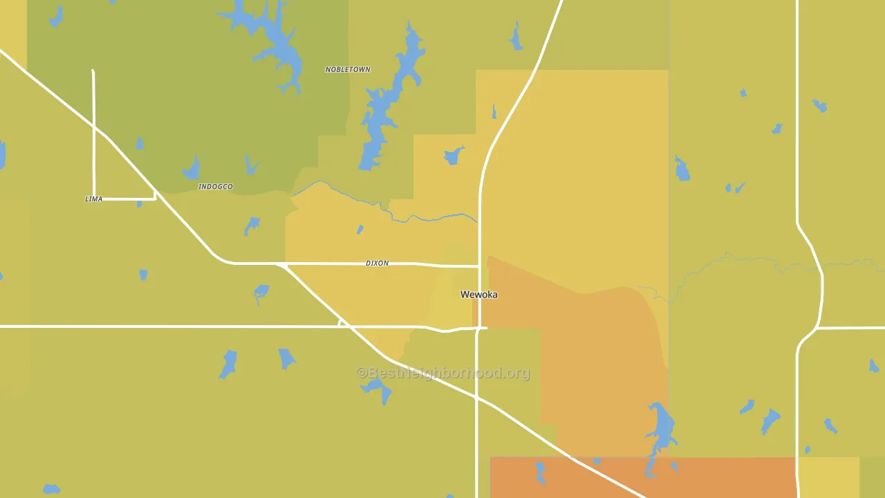 74884, OK block-group voter-turnout map