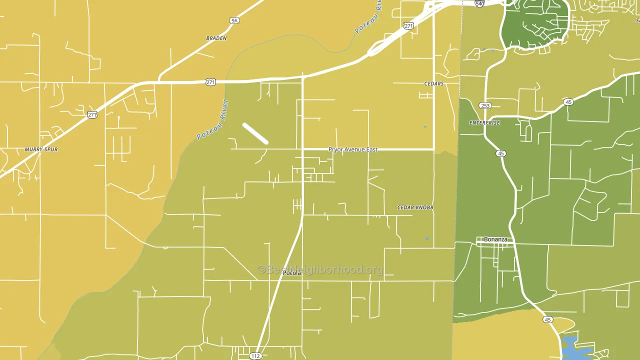 74902, OK block-group voter-turnout map