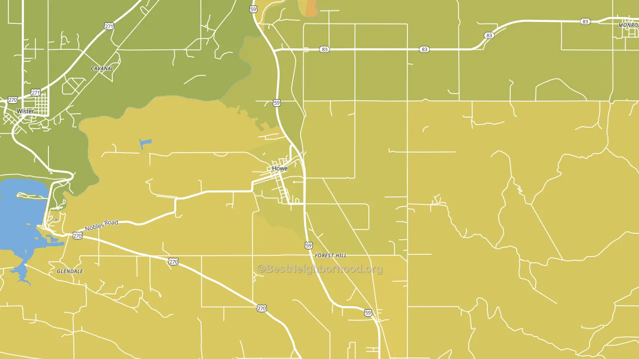 74940, OK block-group voter-turnout map