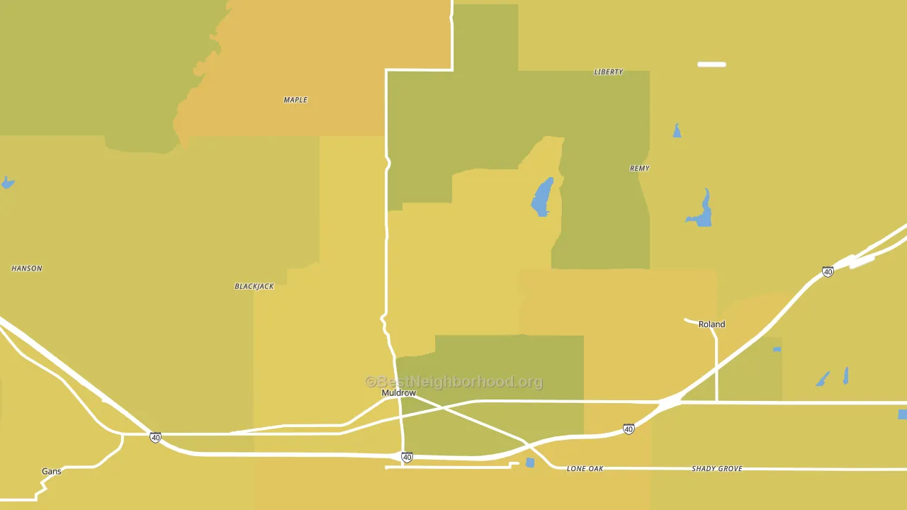 74948, OK block-group voter-turnout map