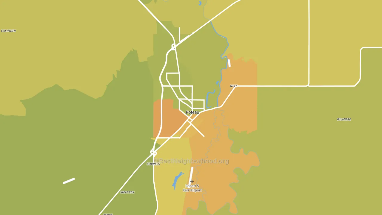 74953, OK block-group voter-turnout map