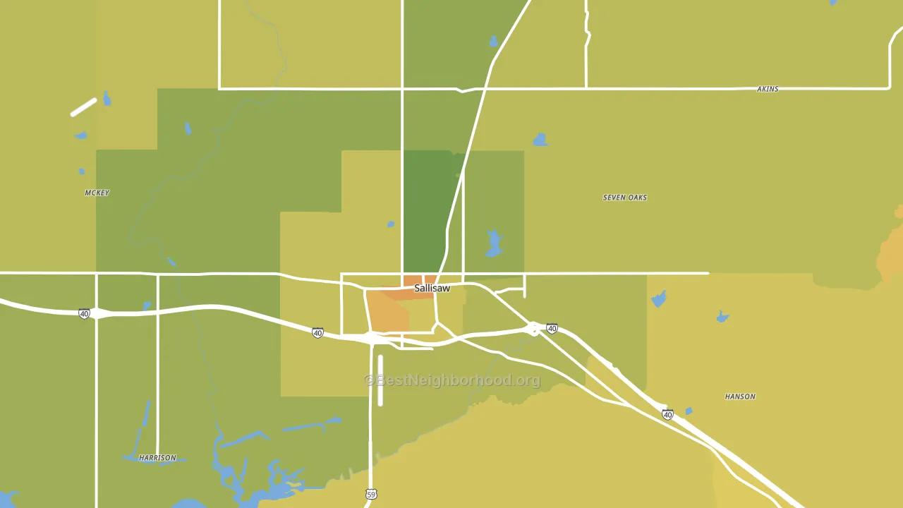 74955, OK block-group voter-turnout map