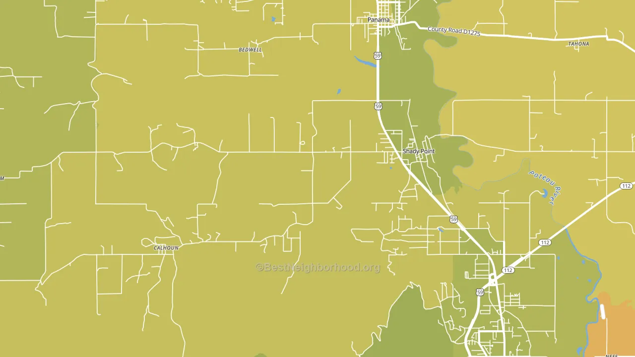 74956, OK block-group voter-turnout map